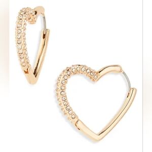 Gold Heart Hoop Earrings